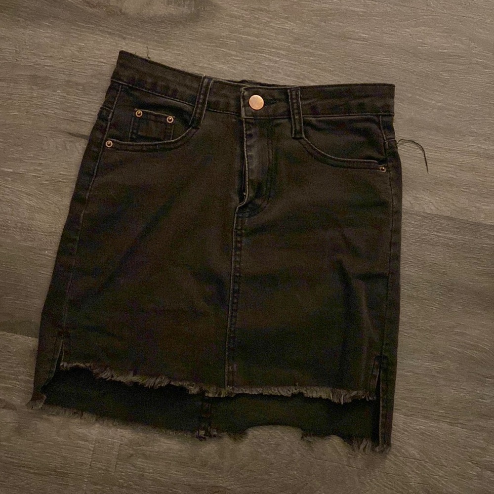 Black Denim Skirt